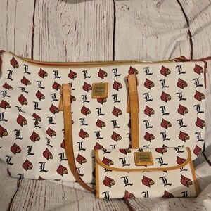 Dooney & Bourke Louisville CARDINALS Red and Tan Tote Bag Set